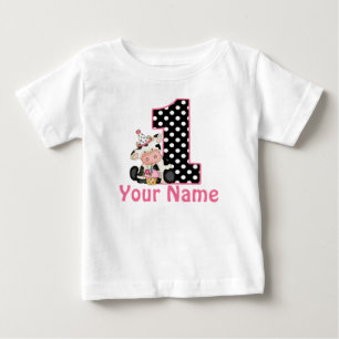 T-shirt Pour Bébé ęr Chemise personnalisée par vache rose