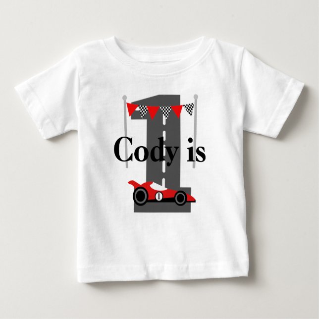 T-shirt Pour Bébé ęr Coutume de Course-car d'anniversaire (Devant)