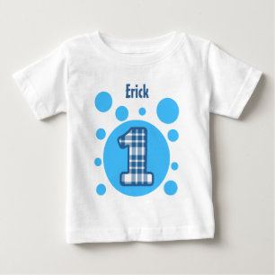T-shirt Pour Bébé ęr Étoiles et bulles d'anniversaire un V10L an