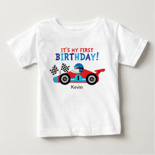 T-shirt Pour Bébé ęr Rouge et bleu de voiture de course