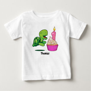 T-shirt Pour Bébé ęr Tortue d'anniversaire