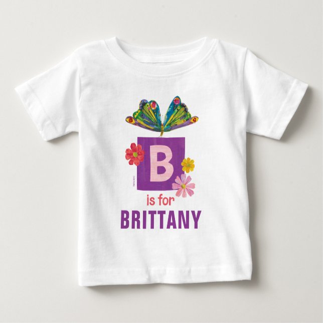 T-shirt Pour Bébé Eric Carle | B est pour Papillon (Devant)