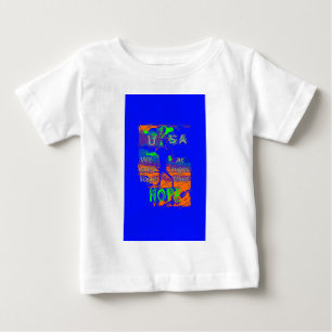 T-shirt Pour Bébé Espoir psychédélique des Etats-Unis : Art Blue Uni