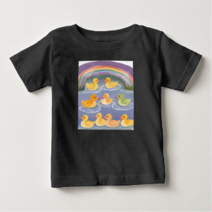 T-shirt Pour Bébé Étang de canard arc-en-ciel