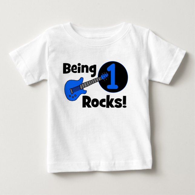 T-shirt Pour Bébé Étant roches 1 ! Le ęr anniversaire du bébé (Devant)