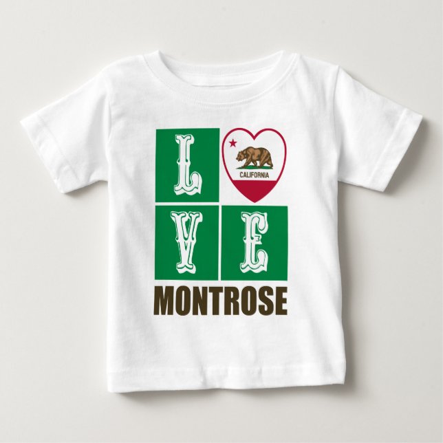 T-shirt Pour Bébé États de Californie Drapeau Coeur Montrose (Devant)
