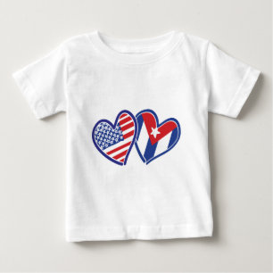 T-shirt Pour Bébé États-Unis CUBA - Coeurs du drapeau