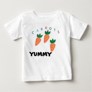 T-shirt Pour Bébé Été Carottes mignonnes Yummy Baby Grey