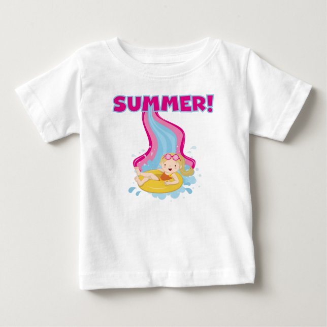 T-shirt Pour Bébé Été Fille blonde (Devant)