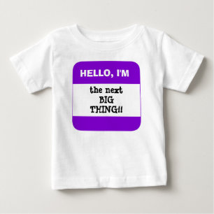 T-shirt Pour Bébé Étiquette nommée POURPRE d'enfants mignons bonjour