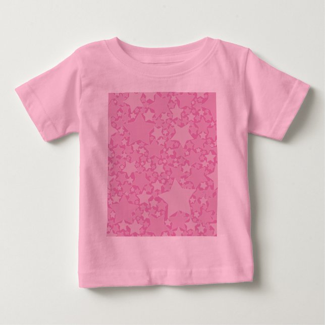 T-shirt Pour Bébé Étoiles, Étoiles, Étoiles - Rose (Devant)