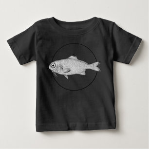 T-shirt Pour Bébé Étrange dessin de poisson vintage