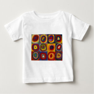 T-shirt Pour Bébé Étude de couleur de carrés cercles