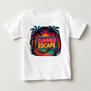 T-shirt Pour Bébé Évasion estivale sans fin - Aventure Sunset Rétro