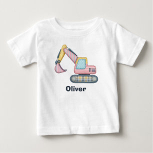T-shirt Pour Bébé Excavatrice Patchwork Mignonne