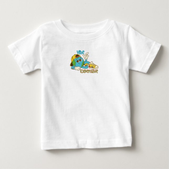 T-shirt Pour Bébé Expensive Vibe – Cool Retro Earth Character Design (Devant)