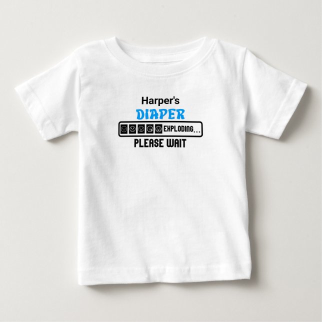 T-shirt Pour Bébé Explosion de couches. Veuillez patienter (Devant)