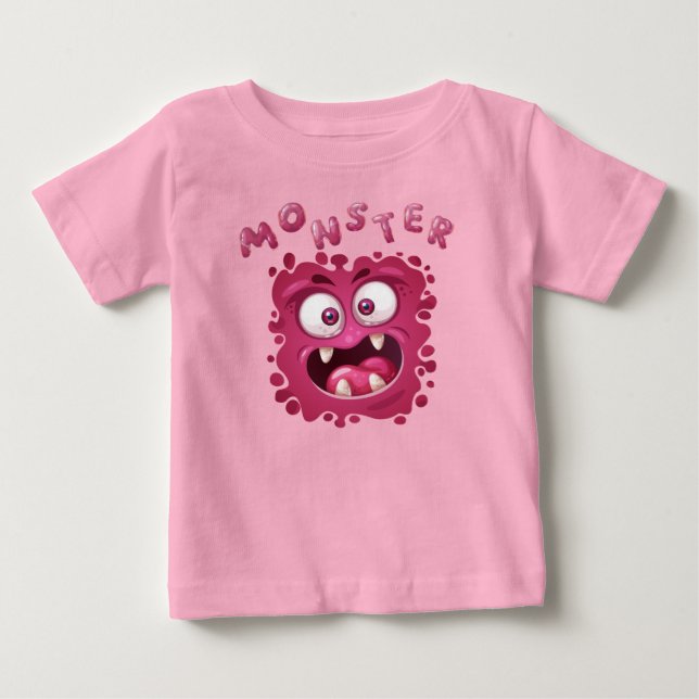 T-shirt Pour Bébé Expressions d'horreur Drôle Monstre Visages bébé T (Devant)