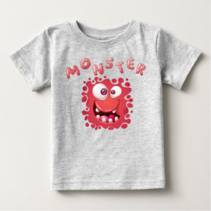 T-shirt Pour Bébé Expressions d'horreur Fantastiques Monstre Visages