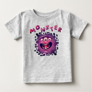 T-shirt Pour Bébé Expressions éffrayantes Visage de monstre amusant