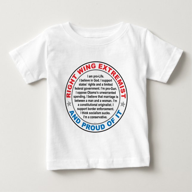 T-shirt Pour Bébé Extrémiste de droite (Devant)