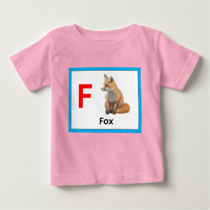 T-shirt Pour Bébé F est pour Fox