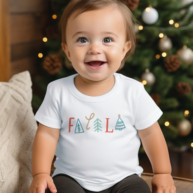 T-shirt Pour Bébé Fa La La Funny Noël Arbre Vacances (Fa La La Funny Christmas Tree Holiday Toddler T-shirt)