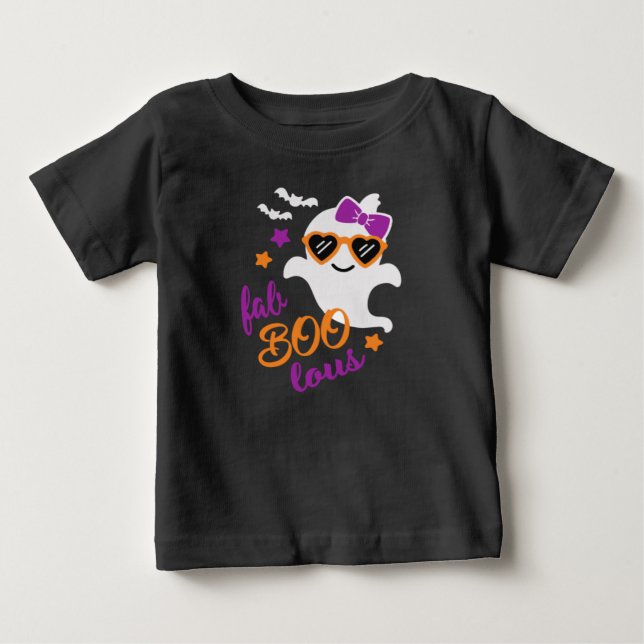 T-shirt Pour Bébé Fab Boo Lous Halloween Fantôme (Devant)