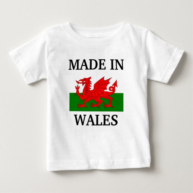 T-shirt Pour Bébé Fabriqué au Pays de Galles (Devant)