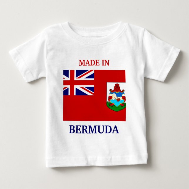 T-shirt Pour Bébé Fabriqué aux Bermudes avec le drapeau des Bermudes (Devant)