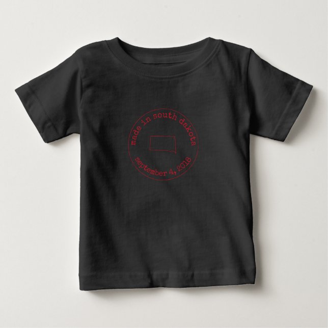 T-shirt Pour Bébé Fabriqué dans le Dakota du Sud Timbre d'approbatio (Devant)
