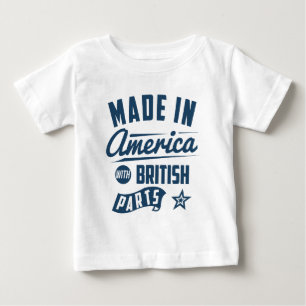 T-shirt Pour Bébé Fabriqué en Amérique avec les pièces britanniqu