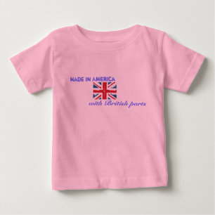 T-shirt Pour Bébé Fabriqué en Amérique avec les pièces britanniques