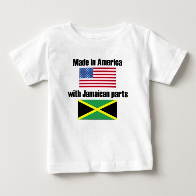 T-shirt Pour Bébé Fabriqué en Amérique avec les pièces jamaïcaines (Devant)