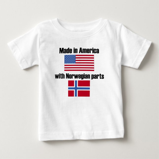T-shirt Pour Bébé Fabriqué en Amérique avec les pièces norvégiennes (Devant)