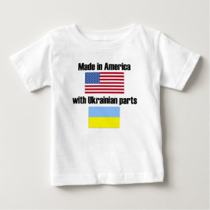 T-shirt Pour Bébé Fabriqué en Amérique avec les pièces ukrainiennes