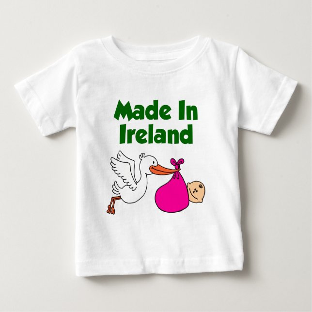 T-shirt Pour Bébé Fabriqué En Irlande (Fille) (Devant)