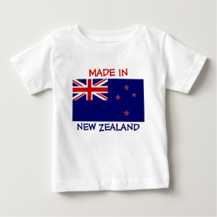 T-shirt Pour Bébé Fabriqué en Nouvelle-Zélande avec drapeau néo-zéla