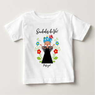 T-shirt Pour Bébé Fado chanteuse avec caravelle portugaise