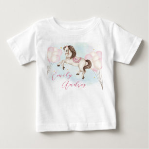 T-shirt Pour Bébé Fairytale bébé Pony rose ballon fille anniversaire