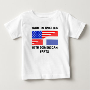 T-shirt Pour Bébé Fait dans l'Américain avec les pièces dominicaines