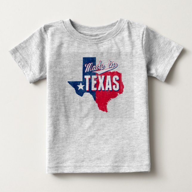 T-shirt Pour Bébé "Fait dans le Texas " (Devant)
