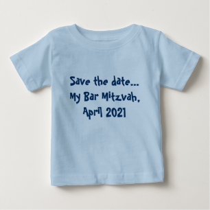 T-shirt Pour Bébé Faites gagner la date… Ma barre Mitzvah, avril
