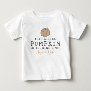 T-shirt Pour Bébé Fall Little Citrouille fête d'anniversaire neutre