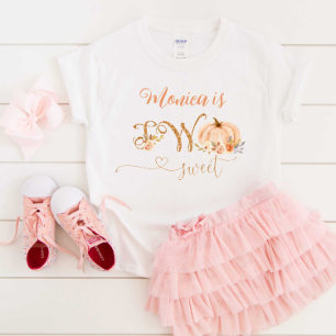 T-shirt Pour Bébé Fall Sweet petit citrouille deux doux 2e anniversa