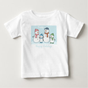 T-shirt Pour Bébé Famille de bonhomme de neige