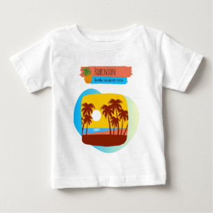T-shirt Pour Bébé Famille Tropical Vacances Correspondant Souvenir