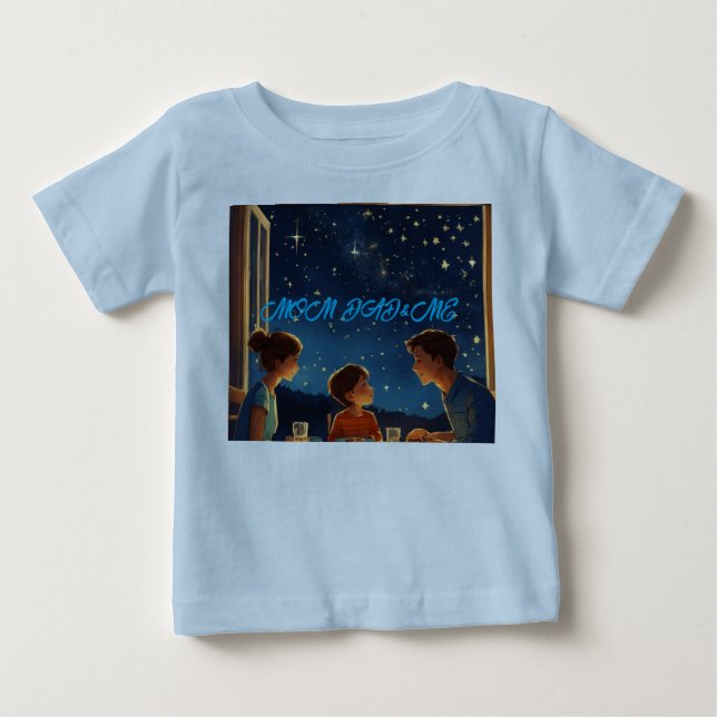T-shirt Pour Bébé Family Constellation Tee - Maman, Papa et Starry L (Devant)