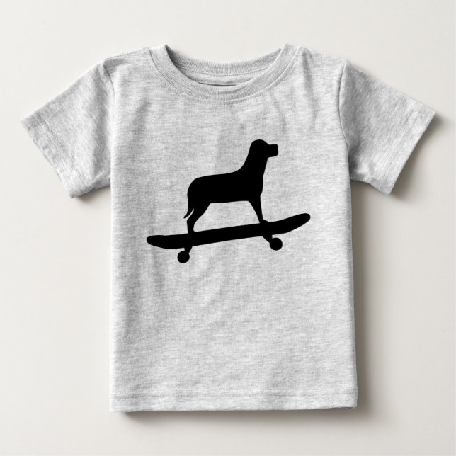 T-shirt Pour Bébé Fanny Dog Skateboard Shirt pour bébés (Devant)