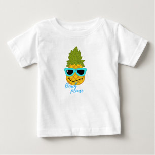 T-shirt Pour Bébé Fantaisie D'Ananas Avec Lunettes De Soleil Été
